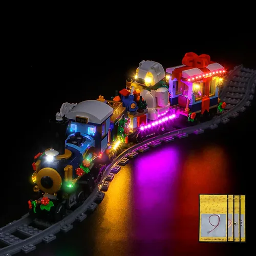 Vista 7 de Kit de luces LED mejorado compatible con Lego Holiday Express Train Building Set, decoración de luces compatible con Lego 10361, regalo de Navidad