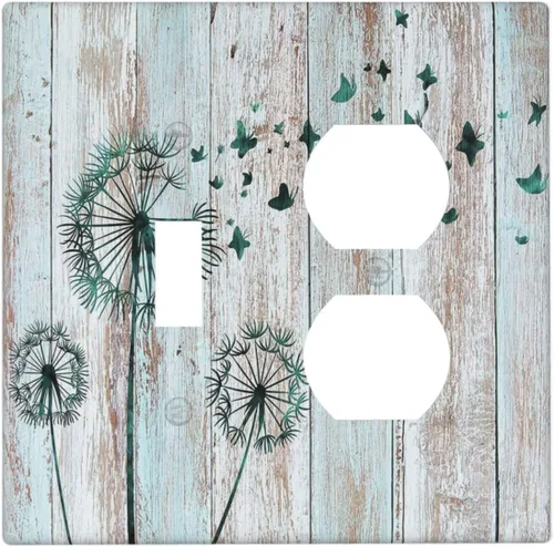 Vista 95 de William Morris Floral Boho Azul Medianoche Azul Bohemio Flor 1 Banda Dúplex Cubierta de Salida Decorativa Receptáculo Único Interruptor Eléctrico