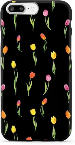Vista 12 de Inspired Cases - Funda con textura 3D para iPhone Xs Max - Funda protectora de goma para Apple iPhone Xs Max - Patrón de tulipanes - Negro