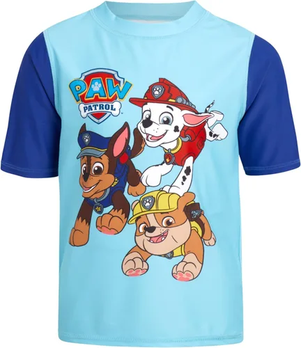 Vista 6 de Nickelodeon Paw Patrol UPF 50+ - Conjunto de protección contra erupciones para niños, Chase, Marshall camiseta de natación y trajes de baño (2T-7)