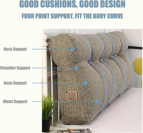 Vista 3 de Almohada de cuña triangular Soporte de posicionamiento Cojín de espalda de lectura Respaldo Soporte de posicionamiento Almohada Almohada de Cabecero