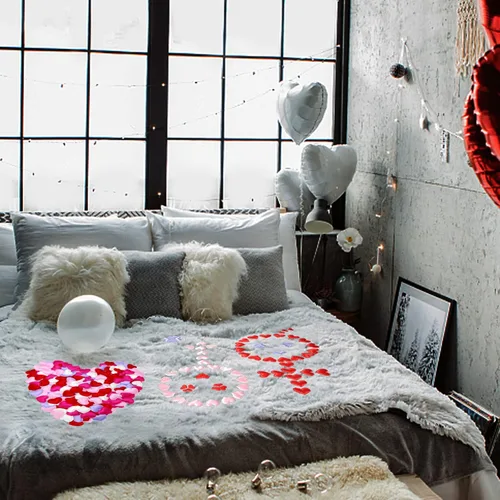 Vista 6 de 400 piezas de decoración de confeti de mesa de corazón para el día de San Valentín, pétalos de esponja en forma de corazón, decoración romántica