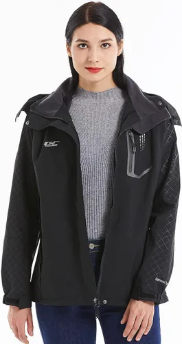 Vista 6 de Chaqueta de lluvia Diamond Candy para mujer, con diseño para senderismo, impermeable y ligera, con capucha