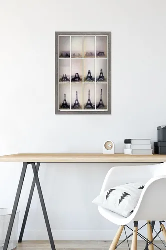 Vista 6 de Trends International Póster de pared con lapso de tiempo de construcción de la Torre Eiffel, 14.725 x 22.375 pulgadas, versión enmarcada de madera