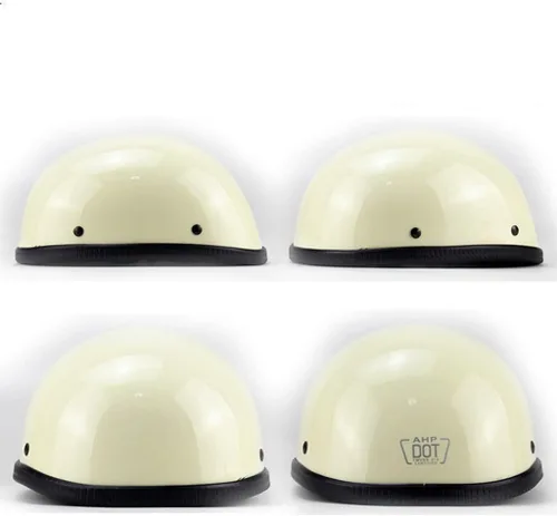 Vista 4 de Casco de motocicleta con diseño de calavera más pequeño, aprobado por DOT, ultrafino y cómodo, gorro de cráneo de crucero, casco pequeño novedoso