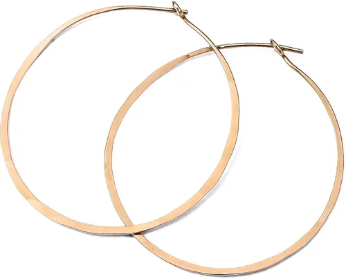 Vista 139 de Aretes de aro finos martillados, elegantes plata esterlina geométrica sólida, relleno de oro y relleno de oro rosa; para mujer por Lotus Stone