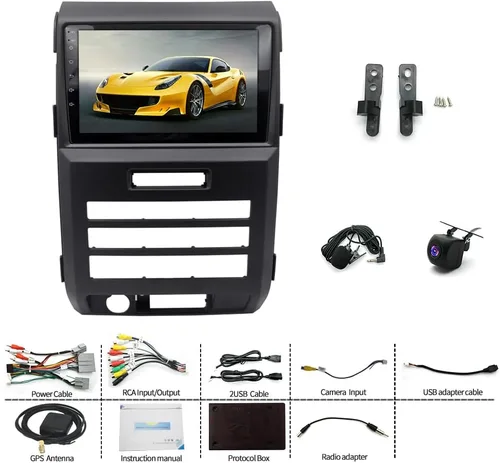 Vista 2 de Android 13.0 Estéreo de coche doble DIN para Ford F150 2009-2012 9 pulgadas HD pantalla táctil audio multimedia receptor con Carplay Android Auto