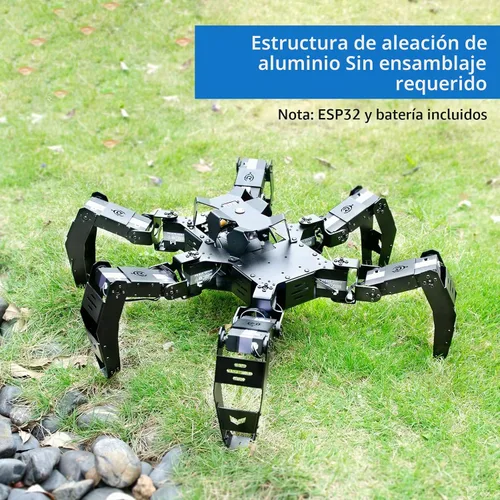 Vista 8 de Kit de robot Hexapod para ESP32, robot araña STEM para caminar, soporta programación Arduino C, App RC, transmisión de video, kit de marco