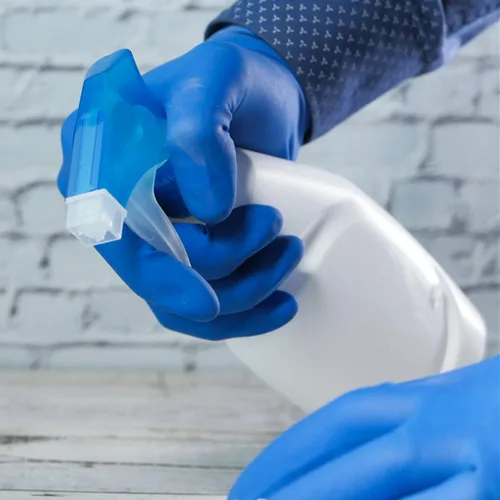 Vista 8 de Guantes de nitrilo de 4 mil sin polvo, guantes de limpieza desechables sin látex, 100