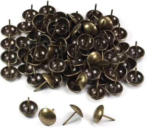 Vista 33 de MroMax 120 tachuelas de clavos para tapicería de 0.47 pulgadas de diámetro, hierro de estilo vintage, de metal, redondos, de 0.67 pulgadas de altura