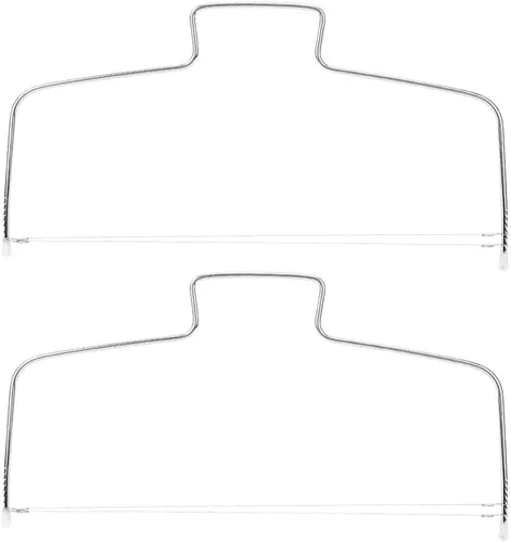 Vista 7 de Oumefar 2 unids en forma de arco cortador de pastel de alambre doble herramienta de rebanar pan para pastel de queso para restaurante
