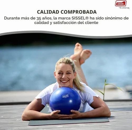 Vista 2 de SISSEL Pilates Soft Ball Gray 8.5 in Phthalate- & Latex-Free PVC for Deep Relaxation & Muscle Strengthening 340 lbs Capacity Includes Azul