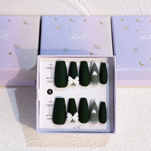 Vista 23 de LIGHT RAIN - Uñas a presión medianas con diseño de galaxia Andromeda, de lujo, reutilizables, de siete capas, con acabado UV, uñas postizas hechas a