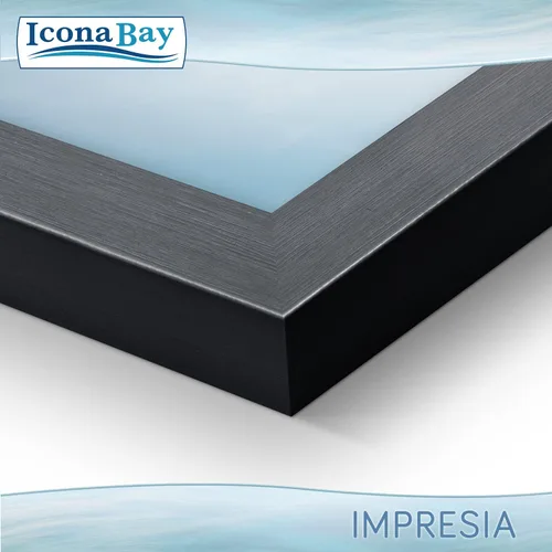 Vista 3 de Icona Bay Impresia Collection - Juego de portarretratos de 5 x 7 pulgadas (negro, 4 unidades), diseño simple y moderno, soporte de mesa y ganchos