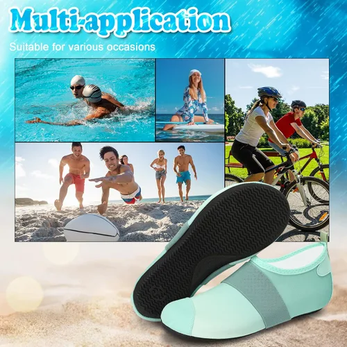Vista 8 de VIFUUR Zapatos de agua para mujer y hombre, calcetines de agua descalzos para yoga, interiores y exteriores, playa, natación, surf, ejercicio