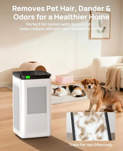 Vista 10 de Purificadores de aire para habitaciones grandes del hogar de hasta 3500 pies cuadrados, H13 True HEPA 0.1 micrones 99.97% filtración con filtro