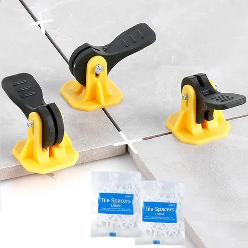 Vista 7 de Kit de sistema de nivelación de azulejos FACITE 1/8 Espaciadores de azulejos reutilizables 50 piezas Herramientas de nivelación de azulejos para 50