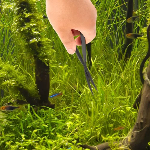 Vista 8 de POPETPOP Tijeras curvadas de acuario de 6.1 pulgadas, tijeras de hierba para agua, acción de precisión con resorte para paisajismo acuático y poda