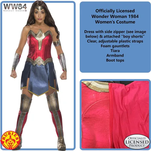 Vista 4 de Rubies Conjunto de disfraz de mujer de DC Comics WW84 Wonder Woman para mujer RojoAzul