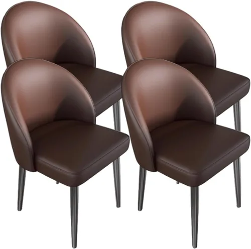 Vista 29 de YVYKFZD Juego de sillas de comedor, silla de comedor de cuero con respaldo curvo, sillas de cocina sin brazos, silla auxiliar tapizada cómoda