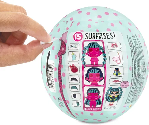 Vista 2 de L.O.L. Surprise! Muñecas Hairvibes con 15 sorpresas y extensiones para mezclar y combinar