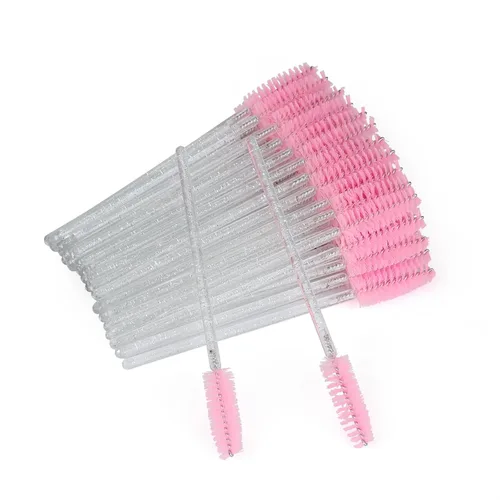 Vista 20 de G2PLUS 300 unidades de brochas desechables para rímel, kit de maquillaje con cepillo de pestañas de cristal, varillas ajustables para extensiones