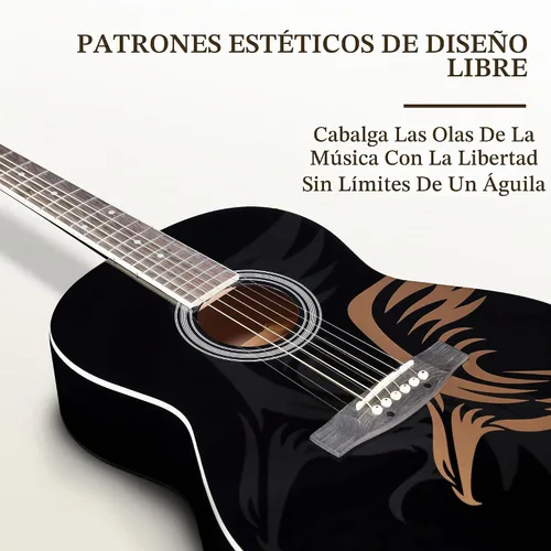 Vista 3 de Guitarra acústica de concierto WINZZ AF227A de 39 pulgadas con kit completo, Powerful Eagle