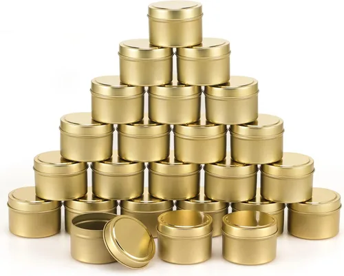 Vista 9 de SONVIIBOX 24 latas de velas negras de 4 onzas, frascos de velas, recipientes de velas a granel para fabricación de velas, tarros de almacenamiento