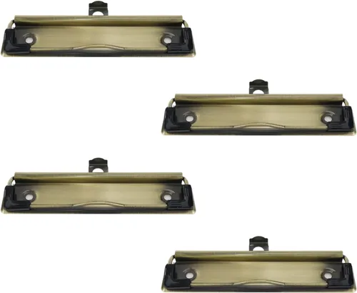 Vista 7 de 4 clips para portapapeles de 4.72 pulgadas de metal con agarre de goma y agujero para colgar para crear portapapeles de perfil bajo, tablero