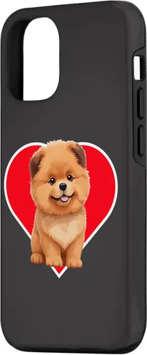 Vista 2 de iPhone 15 Cute Happy Chow Puppy Dog Cartoon Dog to Fall in Love Case