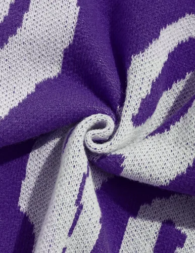 Vista 81 de ZAFUL Y2K - Suéter casual con estampado de llama estética para hombre, suéter de punto holgado, manga larga, cuello redondo
