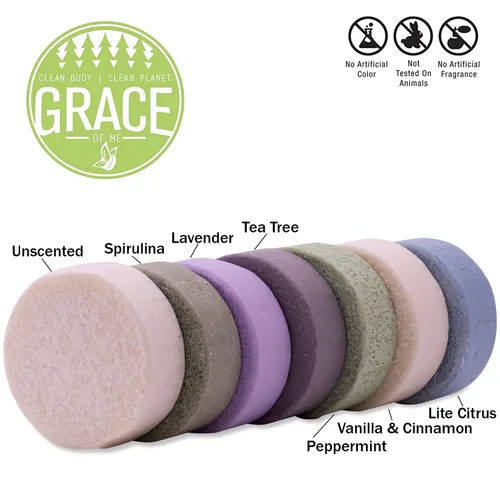 Vista 3 de Grace of Me - Barra de champú de zinc con piritiona al 2% con manteca de karité (4 onzas) (lavanda)