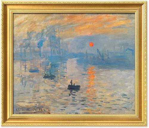 Vista 145 de IPIC - Reproducción artística de los lirios de agua de Claude Monet 1906, impresiones giclée coinciden con el marco dorado clásico, arte de pared