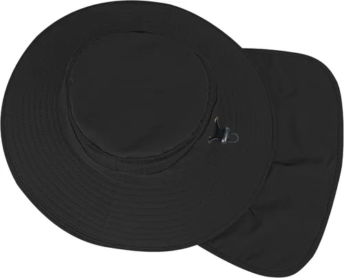 Vista 4 de ZOORON Sombreros de sol para hombres y mujeres con solapa para el cuello Negro