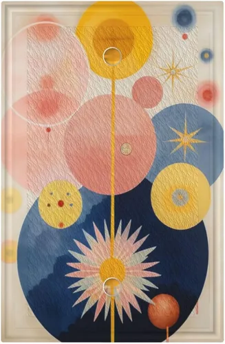 Vista 37 de Cubiertas de Interruptor de Luz Artísticas Decorativas Boho Figura Abstracta Interruptor de Pared Único Placa de Interruptor Decorativo Placa