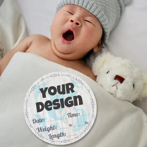 Vista 3 de Letrero de anuncio para bebé recién nacido, regalo personalizado para ducha, estadísticas de nacimiento, accesorios para fotos de hospital