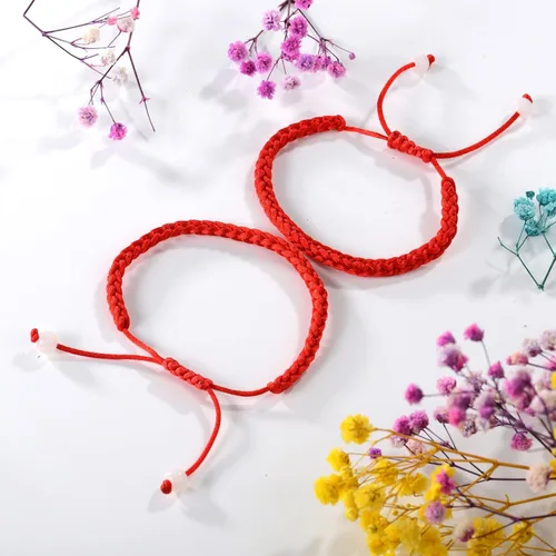 Vista 3 de RAYSTAR Regalos para el día de San Valentín para él, ella, regalos para parejas para novio y novia, cadena roja del destino pulseras para relaciones