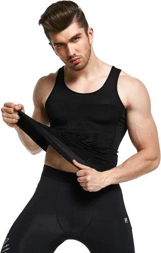 Vista 5 de GKVK Mens adelgazar cuerpo Shaper chaleco camisa Abdomen Slim