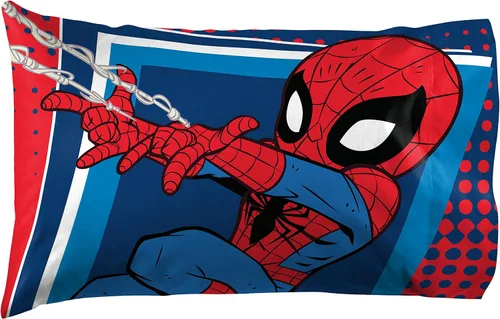 Vista 8 de Jay Franco Marvel Miles Morales Gamerverse Be Greater 1 funda de almohada reversible individual – Ropa de cama infantil súper suave de doble cara