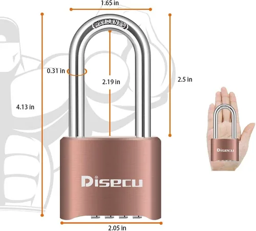Vista 2 de Paquete de 2 candados de combinación de 4 dígitos resistentes, grillete de 2.5 pulgadas de largo, impermeable, para exteriores, para casillero
