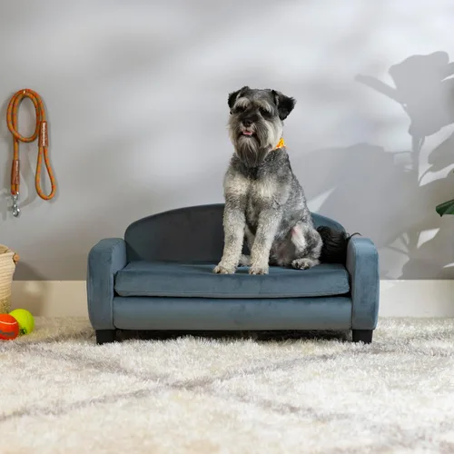 Vista 3 de Paws & Purrs Sofá cama para gatos, sofá para mascotas para gatos de interior, camas elevadas para gatos con funda de colchón extraíble lavable
