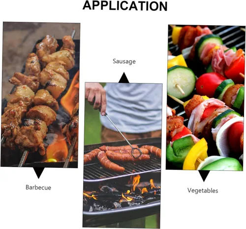 Vista 2 de Yardwe Parrilla de brocheta vertical, 10 piezas, pinchos de acero inoxidable