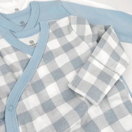 Vista 2 de HonestBaby Body tipo kimono de algodón orgánico de manga larga para bebé (3 unidades)