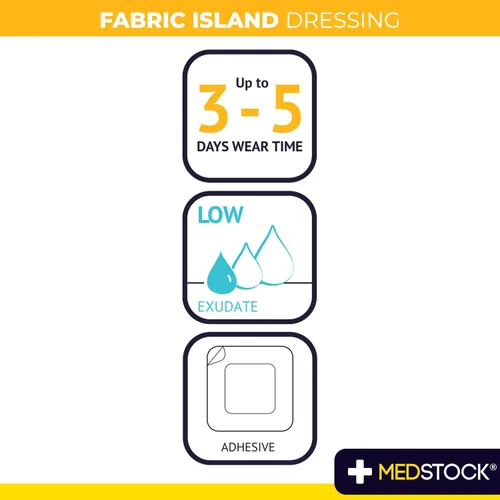 Vista 4 de MEDSTOCK Apósito de tela para islas, 2 x 2.75 pulgadas (paquete de 100), cuidado adhesivo de heridas, adecuado para heridas quirúrgicas, pastos