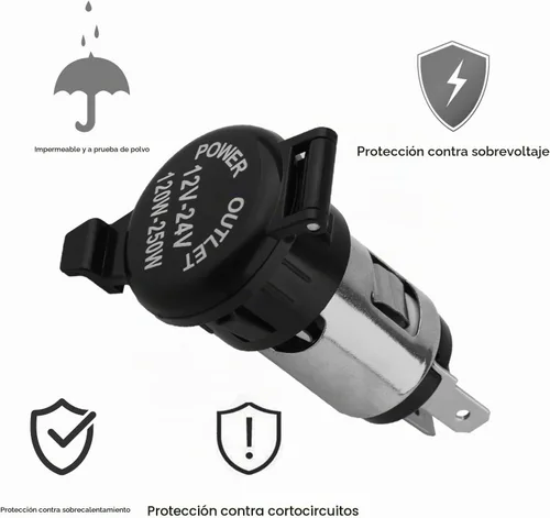 Vista 5 de Enchufe para encendedor de cigarrillos, encendedor de cigarrillos de automóvil de 12 V CC, toma de corriente hembra de 12 voltios de repuesto