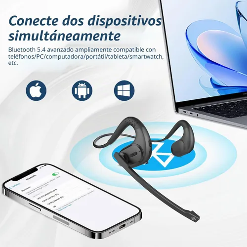 Vista 5 de BANIGIPA - Auriculares Bluetooth con micrófono extraíble