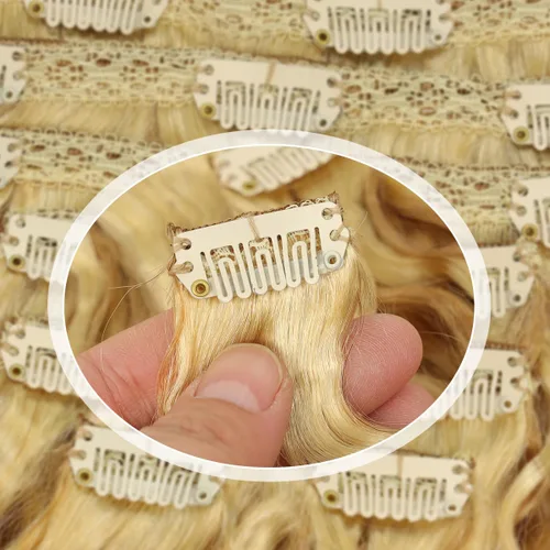 Vista 5 de Extensiones de cabello humano brasileño ondulado P27-613 rubio sin procesar, extensiones de cabello humano sin procesar, 1 unidad, 3.53 onzas