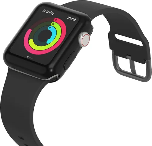 Vista 6 de Paquete de 2 fundas compatibles con Apple Watch de 1.496 pulgadas (1.496 in), protector de pantalla de poliuretano termoplástico (TPU), funda Negro