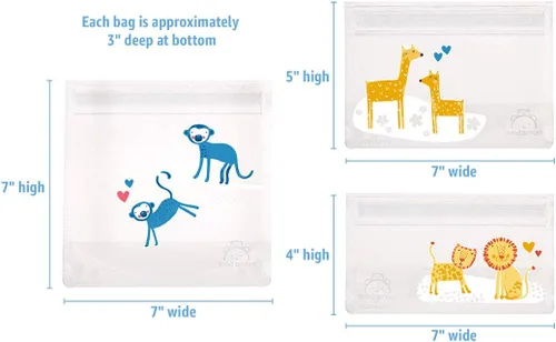 Vista 2 de Marca Amazon – Mama Bear Bolsas reutilizables para aperitivos, con gancho y bucle, talla única, paquete de 18