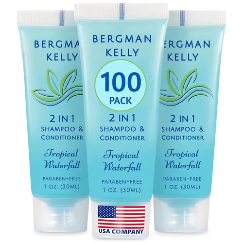 Vista 10 de Bergman Kelly - Champú y acondicionador 2 en 1 tamaño viaje - 0.5 fl oz, 200 PK, cascada tropical - Deleite a sus invitados con amenidades de champú